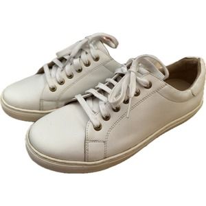 Jack Rogers White Leather Lace Up Low Top Sneakers Size 7.5 Rory Classic